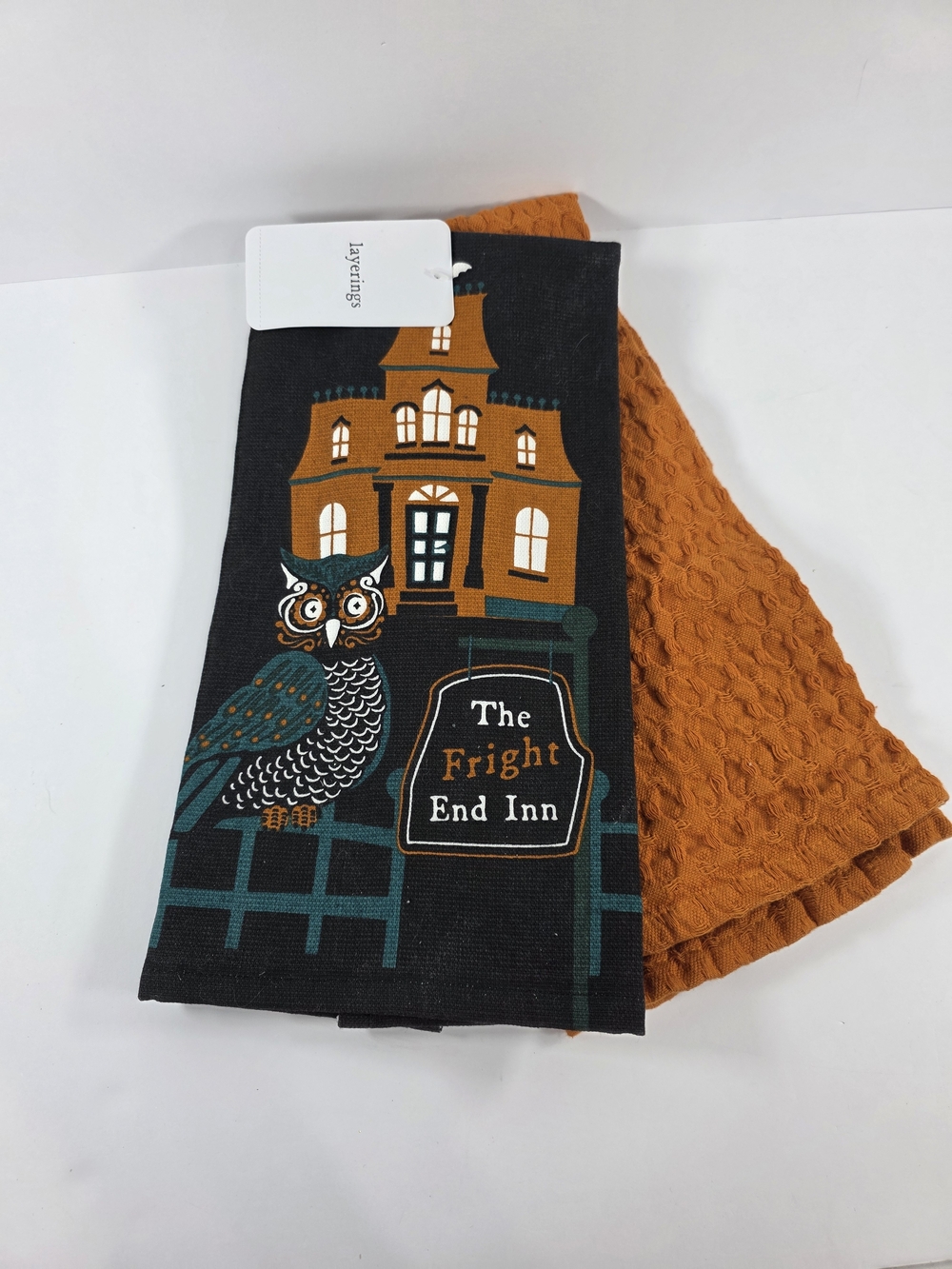 jcpenney Halloween Owl Kitchen Towel Set - Black & Orange